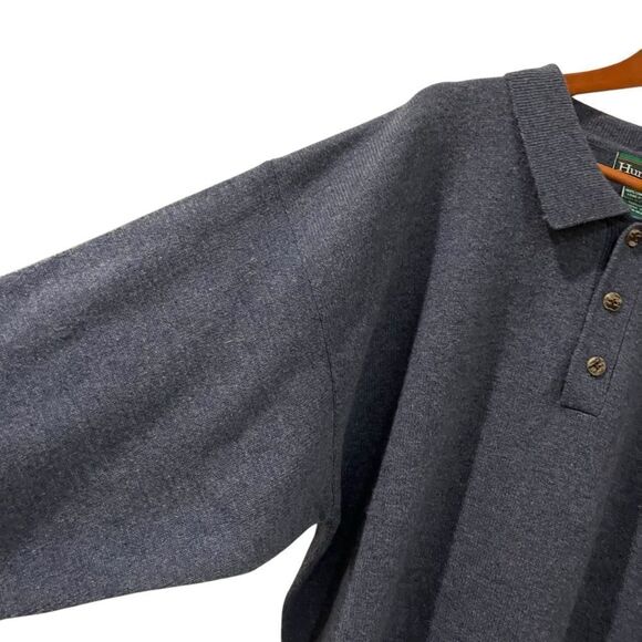 Hunt club 100% lambswool light blue 1/4 button sweater - Picture 8 of 8